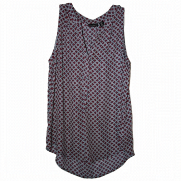 Willi Smith Sleeveless oversized relaxed fit large Patterned Blouse - Picture 1 of 4